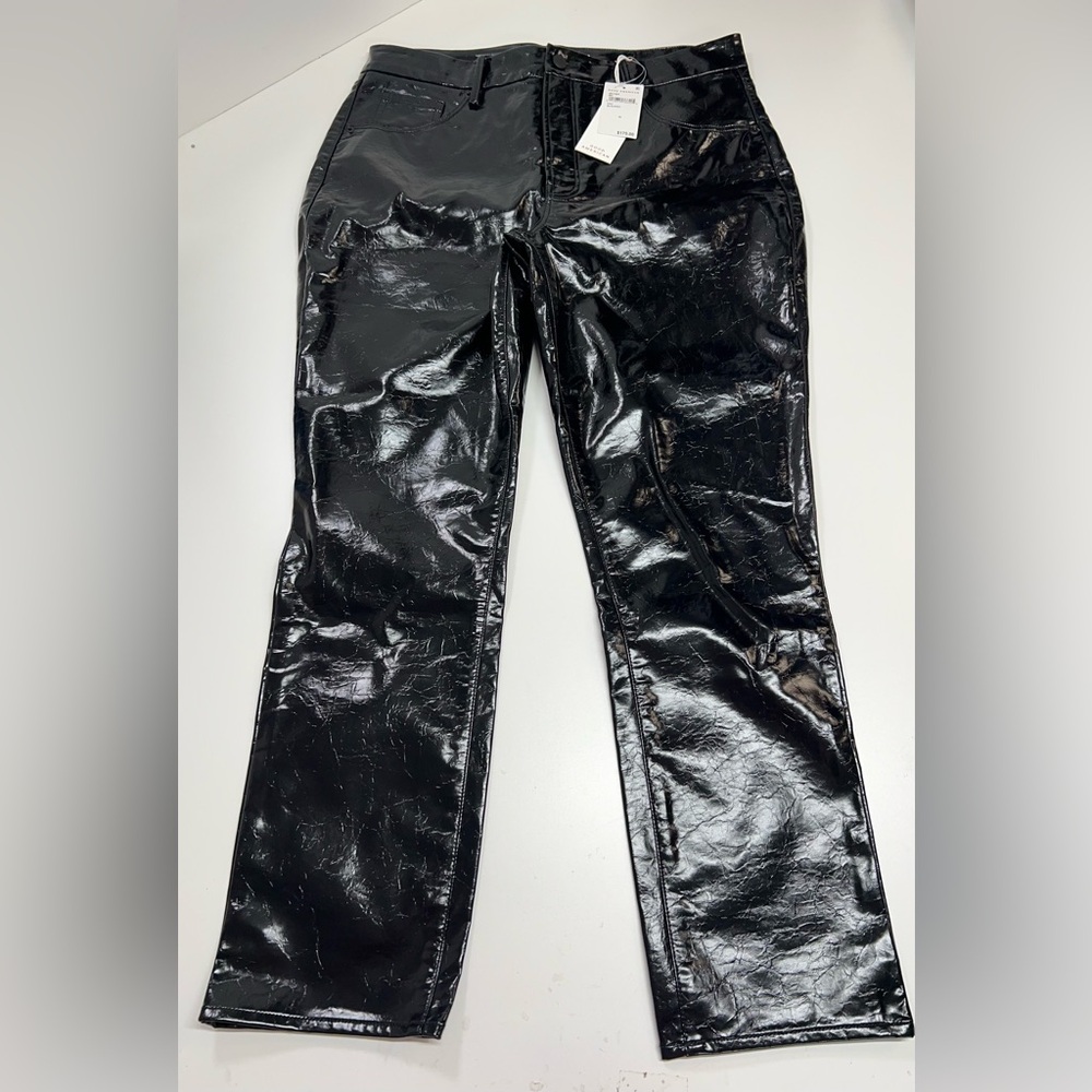 Good American Classic Croc Embossed Faux Leather Ankle Pants New With Tags 14 - Picture 2 of 13